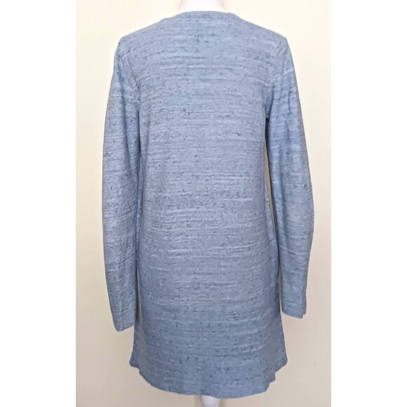 J Jill Pure Jill Long Knit Tunic Top Blue Cotton Linen Sz M - Picture 6 of 8